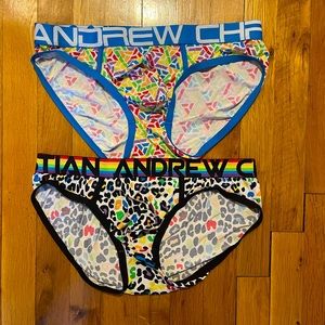 Andrew Christian Bundle of 2 Colorful Briefs- Size L